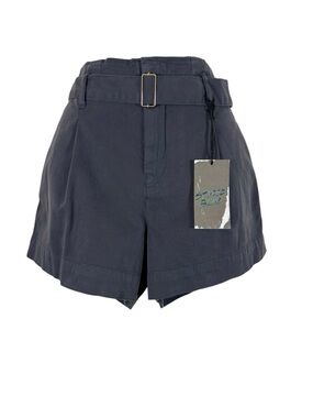 Studio Blue Belted Paperbag Waist Shorts Size 27 Gray High Rise Casual